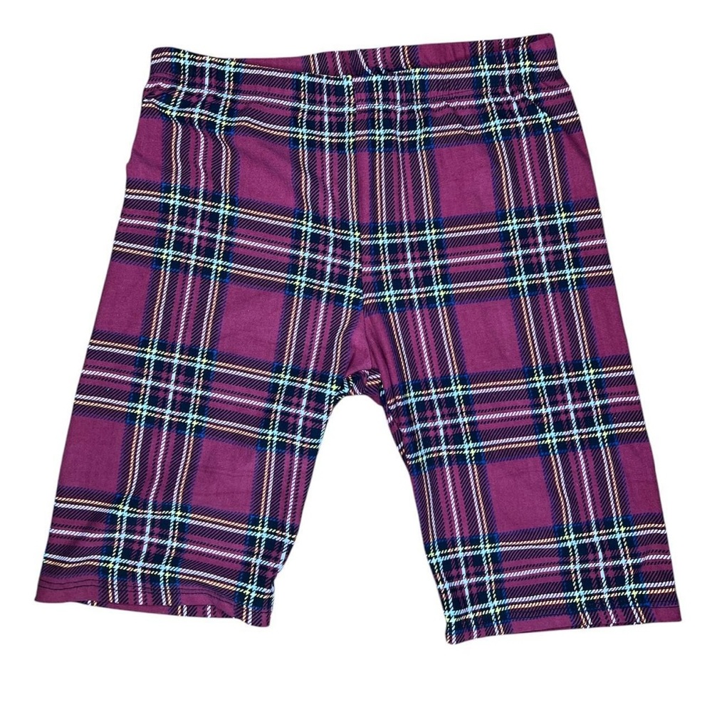 Plaid Red Biker Shorts